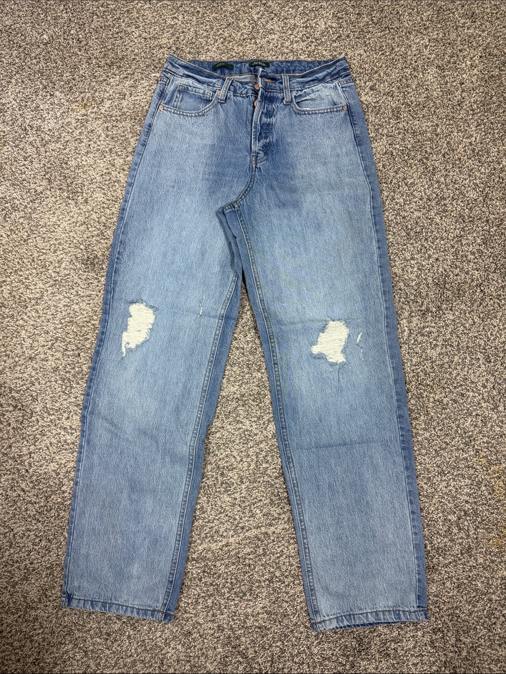 Wild Fable Light Blue Distressed High Rise Straight Leg Jeans